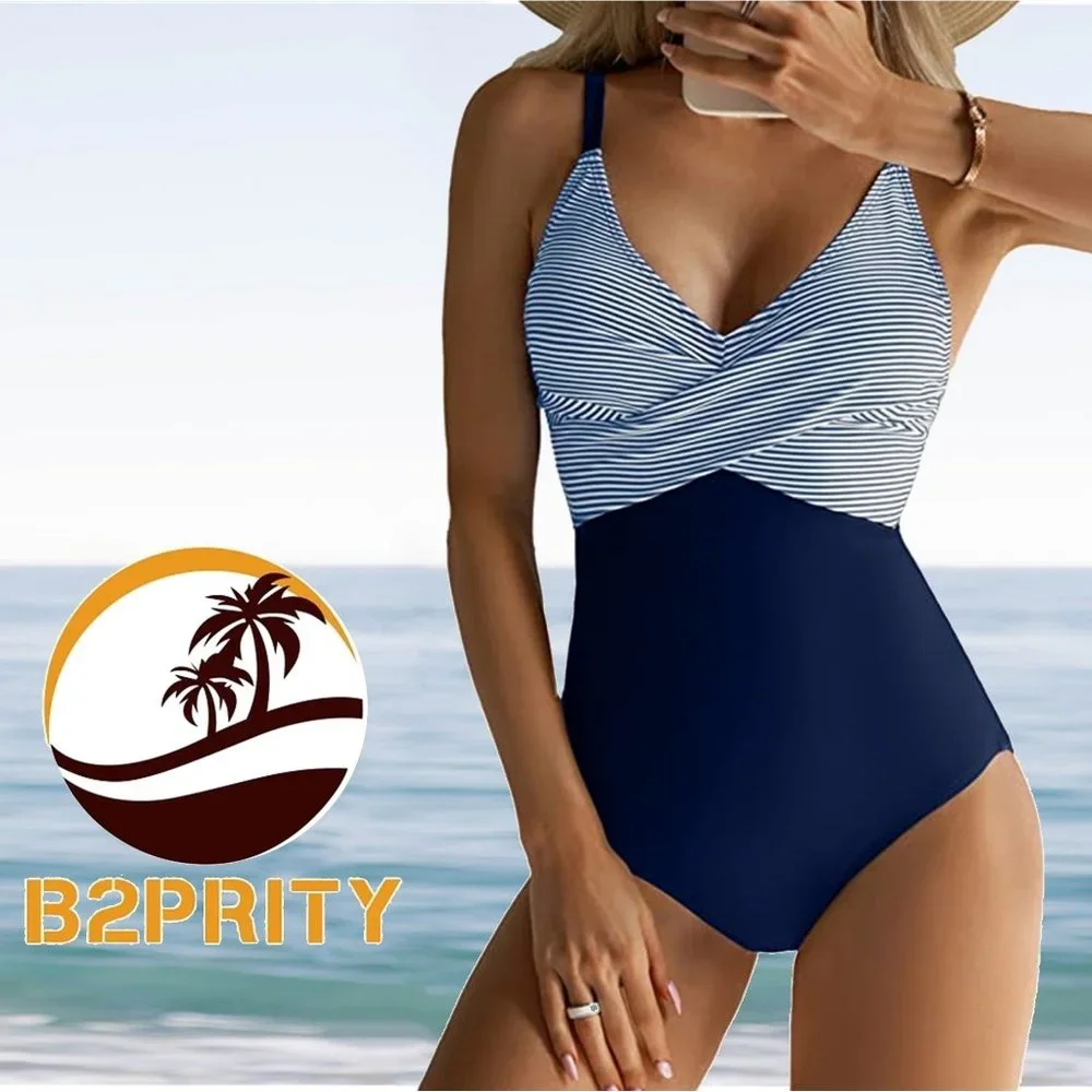 B2PRITY Front Cross Slimming Swimsuit NEW WITH TAGS! - Picture 1 of 13